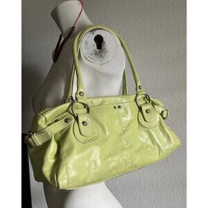 Y2K Vintage Regina Italy East-West Leather Bag – Lime Green Chartreuse Purse